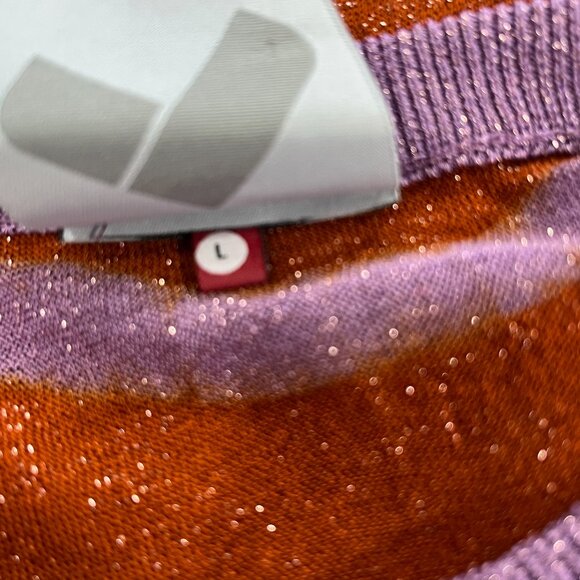 Happy Sheep Shimmery Animal Stripe Crewneck, Large, NWOT - Picture 4 of 6